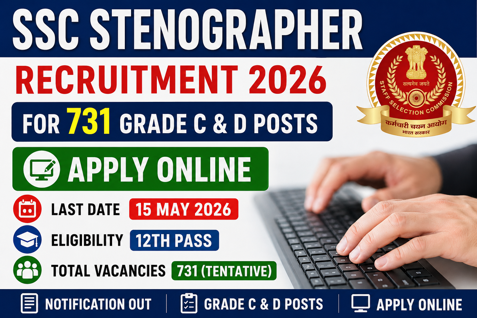 SSC Stenographer Recruitment 2026