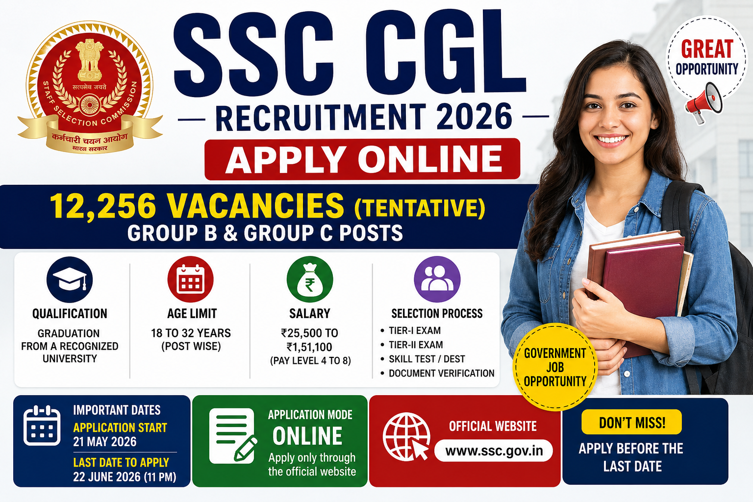 SSC CGL Recruitment 2026 Apply Online